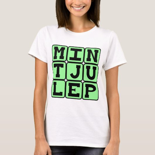 ミントジュレップ、ミントの飲み物 Tシャツ (正面)