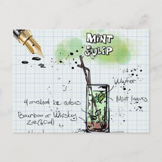 ミントジュレプダービーパーティの招待状 ポストカード (正面)