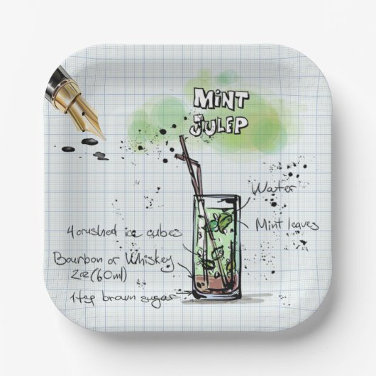 ミントジュレプダービーパーティー紙プレート ペーパープレート (正面)
