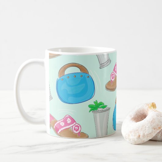 ミントジュレプバミューダバッグサンダルスダービー名門私立校風の コーヒーマグカップ (ドーナツ)