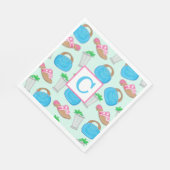 ミントジュレプバミューダバッグ名門私立校風のイニシャルダービー スタンダードランチョンナプキン (角)