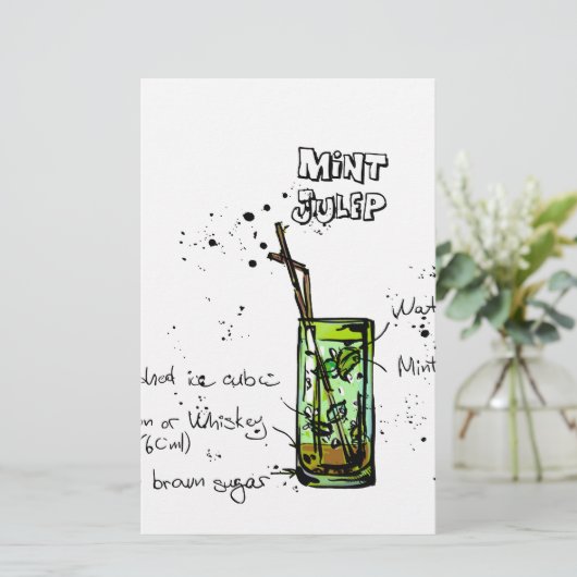 ミントジューレップのカクテルのレシピ 便箋 (スタンド正面)