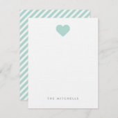 ミントスウィートハートモノグラム文房具 ノートカード (正面/裏面)