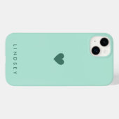 ミントスタイリッシュガーリーグリーンハートと名前 Case-Mate iPhoneケース (裏面 (横))