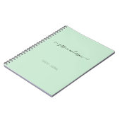 ミントスタイリッシュグリーモダング書ガーリー文字 ノートブック (左側)