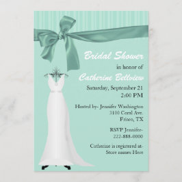 ミントスタイリッシュグリーンブライダルシャワー招待 招待状