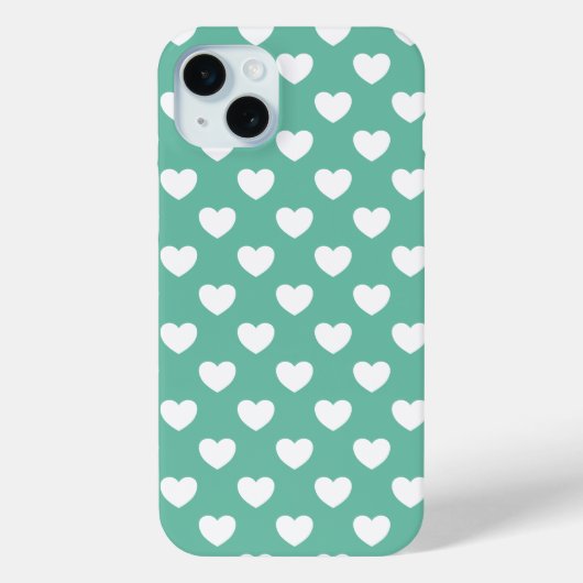 ミントスタイリッシュグリーン水玉模様パターンとハート Case-Mate iPhoneケース (裏面)