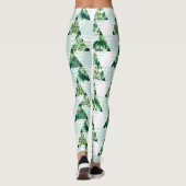 ミントスタイリッシュ緑の熱帯三角形ジオメトリ レギンス (裏面)