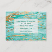 ミントスタイリッシュ金ゴールド抽象芸術大理石絵を描液 名刺 (裏面)