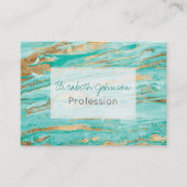 ミントスタイリッシュ金ゴールド抽象芸術大理石絵を描液 名刺 (正面)