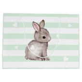 ミントストライプハートグレーバニー抱き枕 ラージペーパーバッグ (裏面)