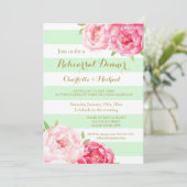 ミントストライプピンクリハーサルディナーパーティの招待状 招待状 (スタンド正面)