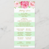 ミントストライプーズピンクウォーターカラー結婚式 プログラム (裏面)