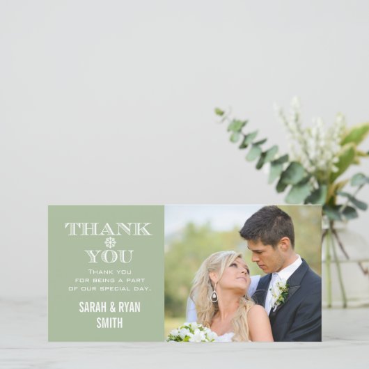 ミントスノーフ結婚レックの写真サンキューカード サンキューカード (スタンド正面)