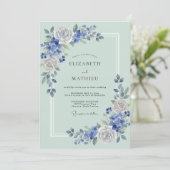 ミントスレートローズ ウェディング 招待状 (スタンド正面)