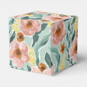 ミントセージピンクフローラカスタムベビーシャワーサンキュー フェイバーボックス (裏面サイド)