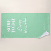 ミントソーティトゥデイ強い明日の名前トレーニングジム ビーチタオル (正面)