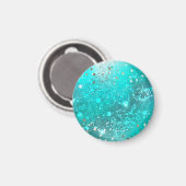 ミントターコイズのホイル背景 マグネット (正面/裏面)