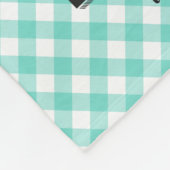 ミントターコイズギンガム最高のパパエバーフォトコラージュ フリースブランケット (角)