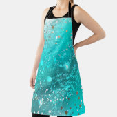 ミントターコイズフォイルの背景 エプロン (インサイチュ)