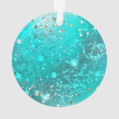 ミントターコイズフォイルの背景 オーナメント (裏面)