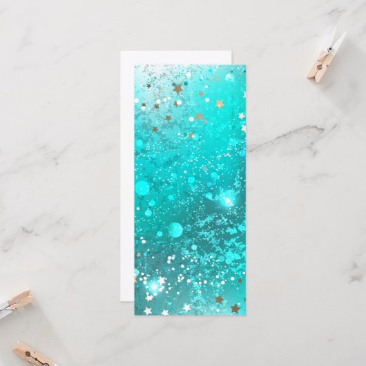 ミントターコイズフォイルの背景 カード (正面/裏面インサイチュ)