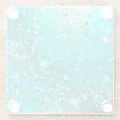 ミントターコイズフォイルの背景 ガラスコースター (裏面)