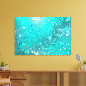 ミントターコイズフォイルの背景 キャンバスプリント (インサイチュ (リビング))