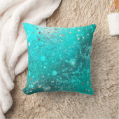 ミントターコイズフォイルの背景 クッション (ブランケット)