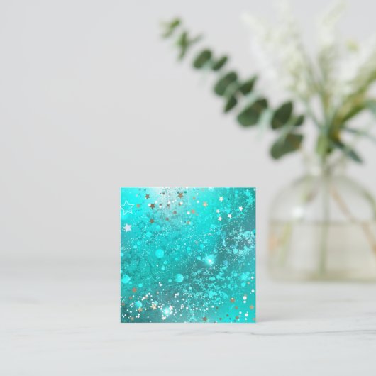 ミントターコイズフォイルの背景 コーリングカード (スタンド正面)