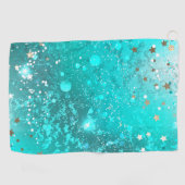 ミントターコイズフォイルの背景 ゴルフタオル (横)