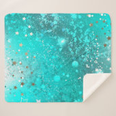 ミントターコイズフォイルの背景 シェルパブランケット (正面(横))