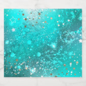 ミントターコイズフォイルの背景 スパークリングワインラベル (シングルラベル)