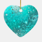 ミントターコイズフォイルの背景 セラミックオーナメント (裏面)