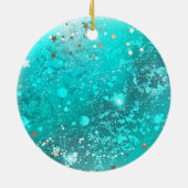 ミントターコイズフォイルの背景 セラミックオーナメント (裏面)