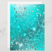 ミントターコイズフォイルの背景 セーブザデート (正面/裏面)