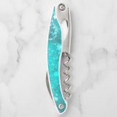 ミントターコイズフォイルの背景 ソムリエナイフ (裏面)