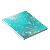 ミントターコイズフォイルの背景 ノートパッド (アングル)