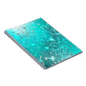 ミントターコイズフォイルの背景 ノートブック (右側)