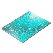 ミントターコイズフォイルの背景 ノートブック (左側)