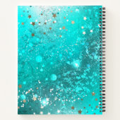 ミントターコイズフォイルの背景 ノートブック (裏面)