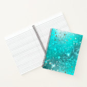 ミントターコイズフォイルの背景 ノートブック (内部)