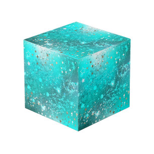ミントターコイズフォイルの背景 フォトキューブ