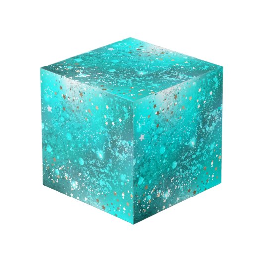 ミントターコイズフォイルの背景 フォトキューブ (正面アングル)