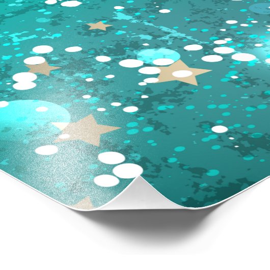 ミントターコイズフォイルの背景 フォトプリント (角)