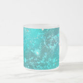 ミントターコイズフォイルの背景 フロストグラスマグカップ (正面右)