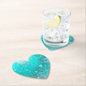 ミントターコイズフォイルの背景 ペーパーコースター (インサイチュ)