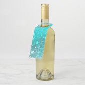 ミントターコイズフォイルの背景 ボトルネックタグ (アングル)