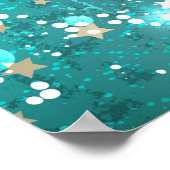 ミントターコイズフォイルの背景 ポスター (角)