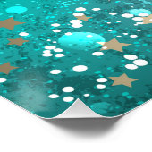 ミントターコイズフォイルの背景 ポスター (コーナー)